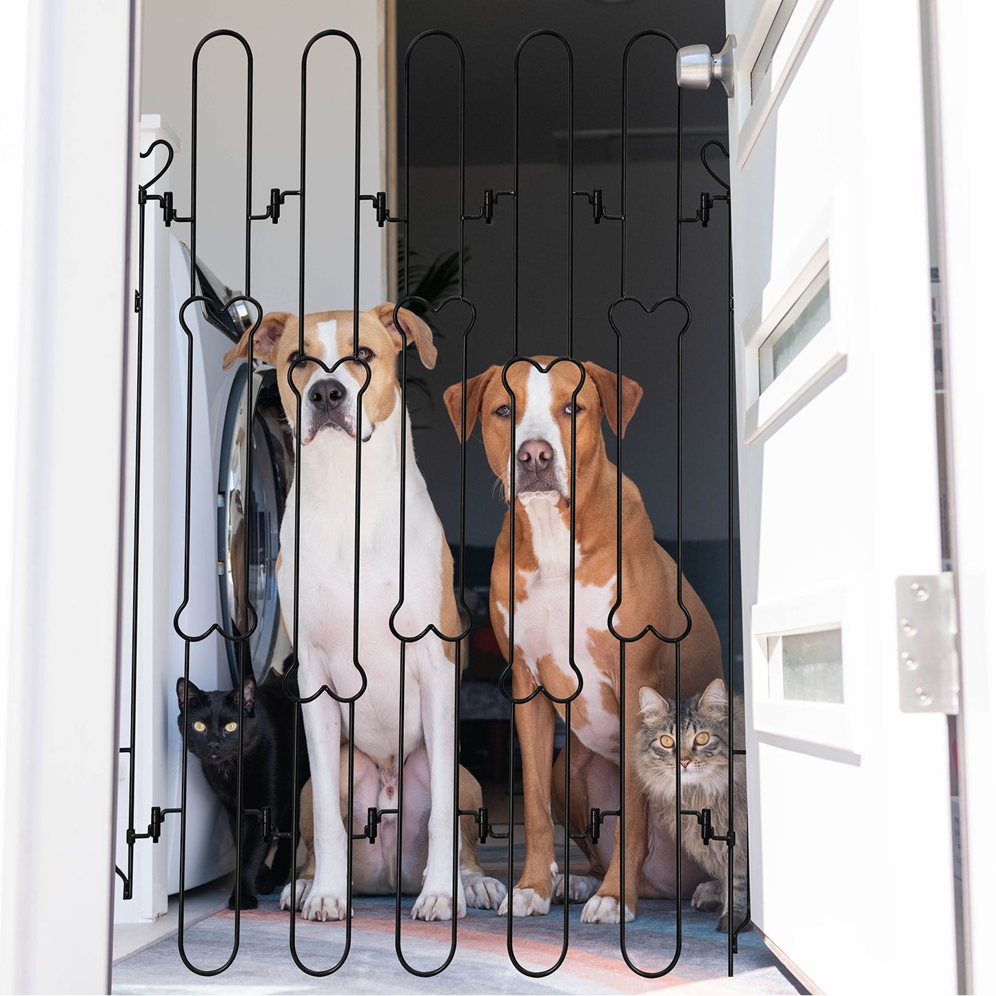 Donachi Dog Gate - Premium Safety Pet Barrier for Home and Outdoor Use-Black