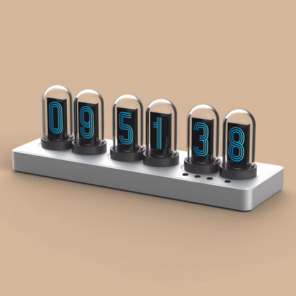 Nixie Tube Clock Glow Tube Clock IPS Color Screen Digital Clock with 6 Sets of Alarm Clocks, 7 Modes, 12 Customized Pictures, Web Control