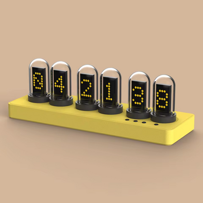 Nixie Tube Clock Glow Tube Clock IPS Color Screen Digital Clock with 6 Sets of Alarm Clocks, 7 Modes, 12 Customized Pictures, Web Control