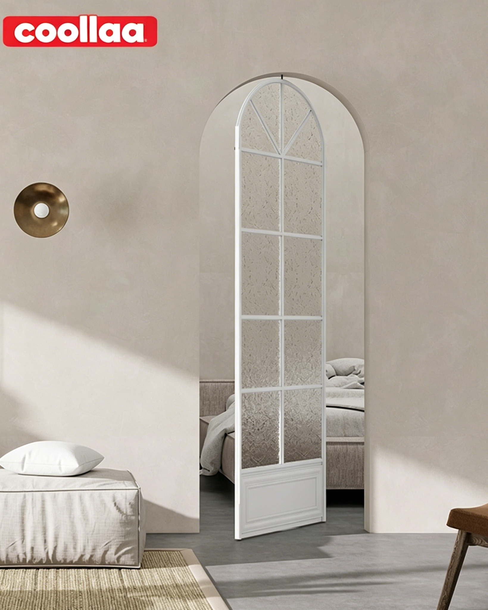 Eco-Friendly Frameless Aluminum  Wooden Sliding Door for Modern Villas