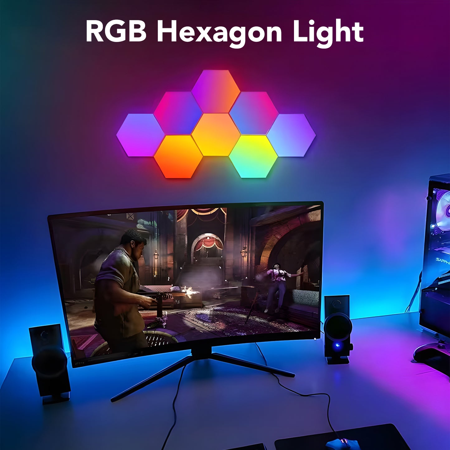 12 Pack  Smart RGB Hexagon LED Lights