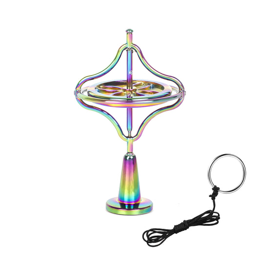 Gyroscope Toy Metal Anti Rotating Desk Gyroscope Flying Motion Balance Physics Toy Boys Girls Colorful Gift