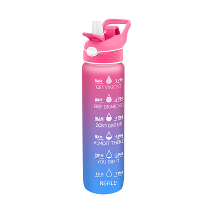 2 in 1  Pink Purple Misting Sport Water Bottle