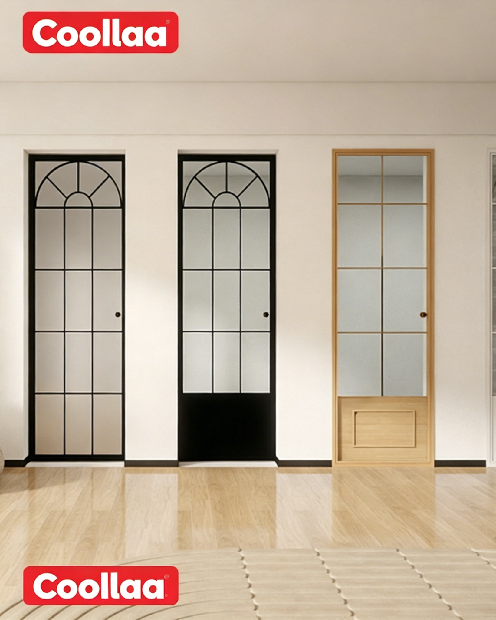 French vintage glass iron door
