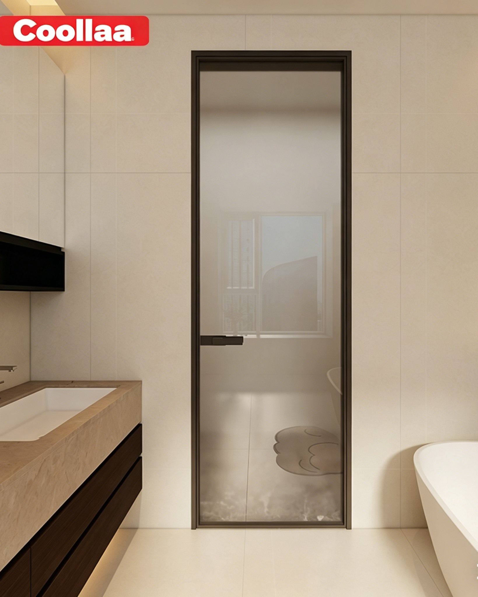 Contemporary Glass Swing Door Perfect  for Minimalist Bathroom Dé Cor