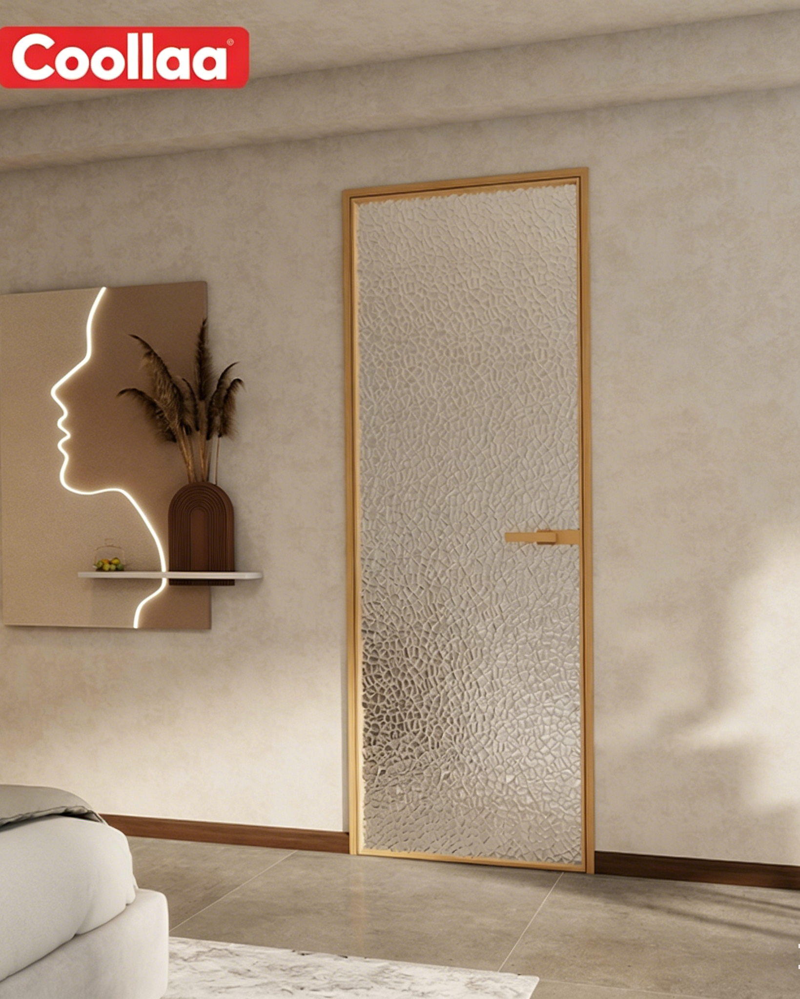 Wooden frame bathroom glass swing  door
