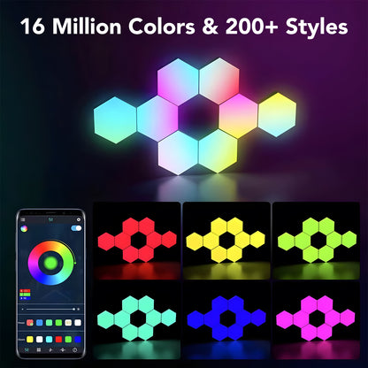 12 Pack  Smart RGB Hexagon LED Lights