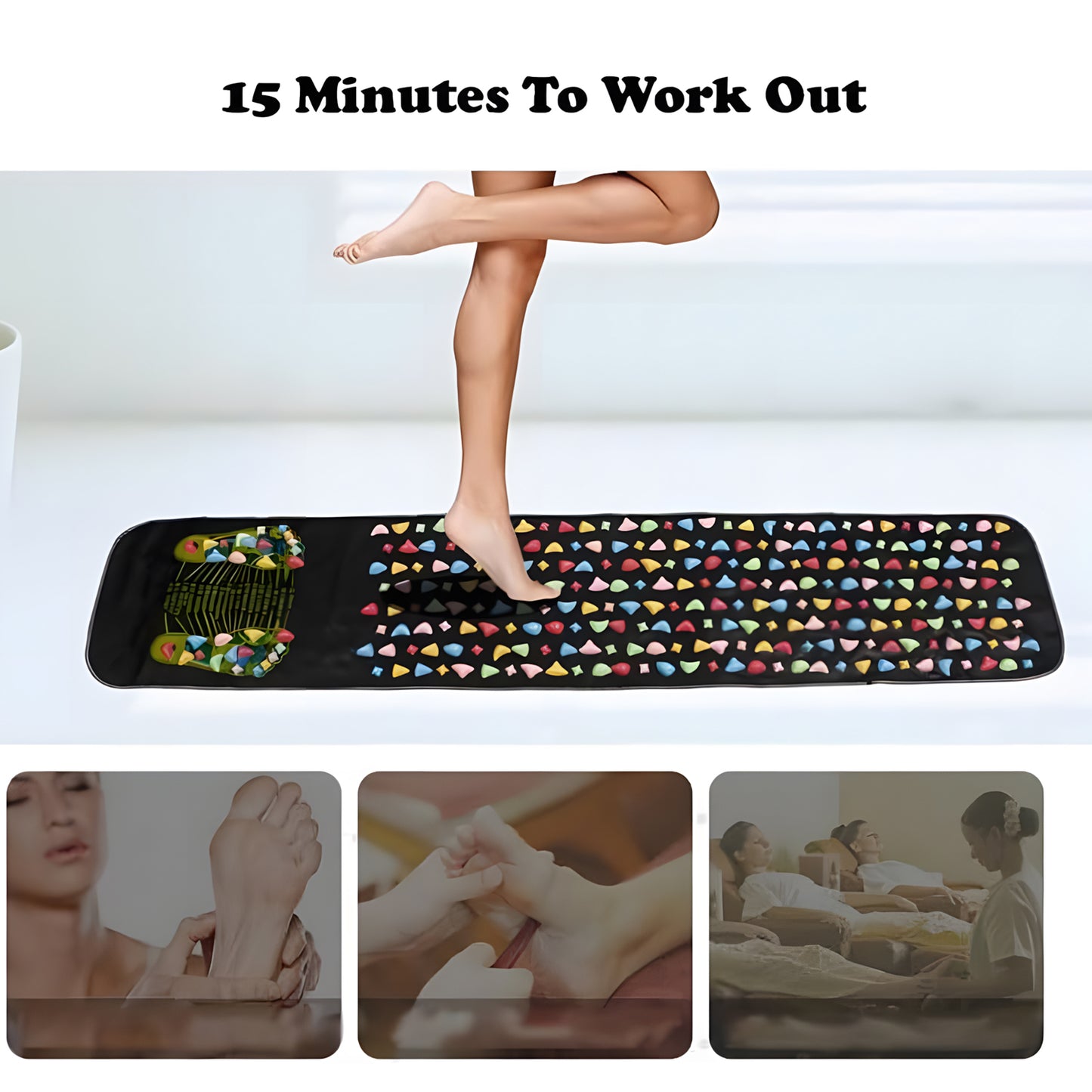 Feet Mat, Foot Massage Mat Reflexology Walk Stone Road, Foot Acupressure Mat for Long Sitting Office Workers, Multi-Purpose Stand Up Mat Waterproof Work Rug