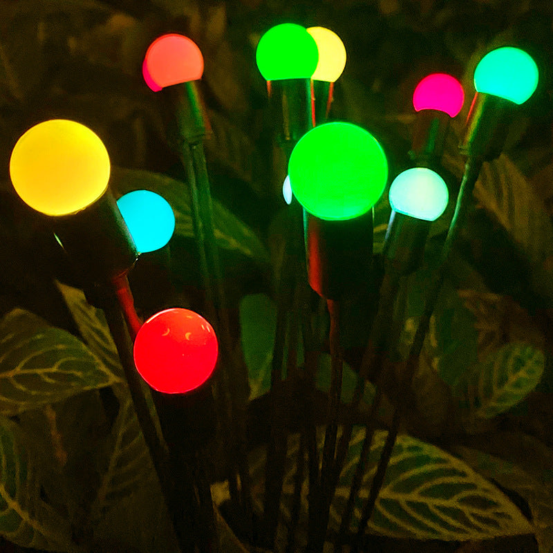 8/10 LED Solar Garden Lights Metal+Plastic Outdoor Solar Powered Firefly Shape Lights H 27"