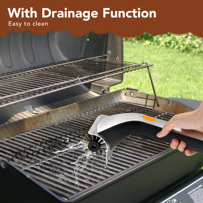 Electric grill brush with drainage function