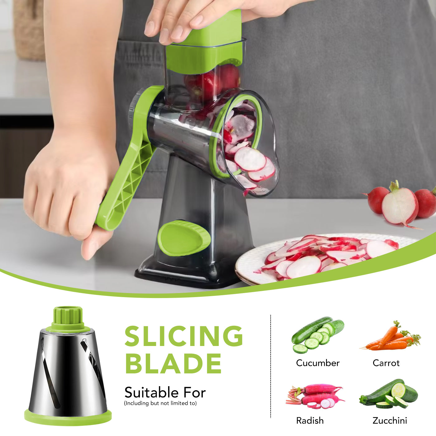 Kitchen Vegetable Slicer with 3 Blades