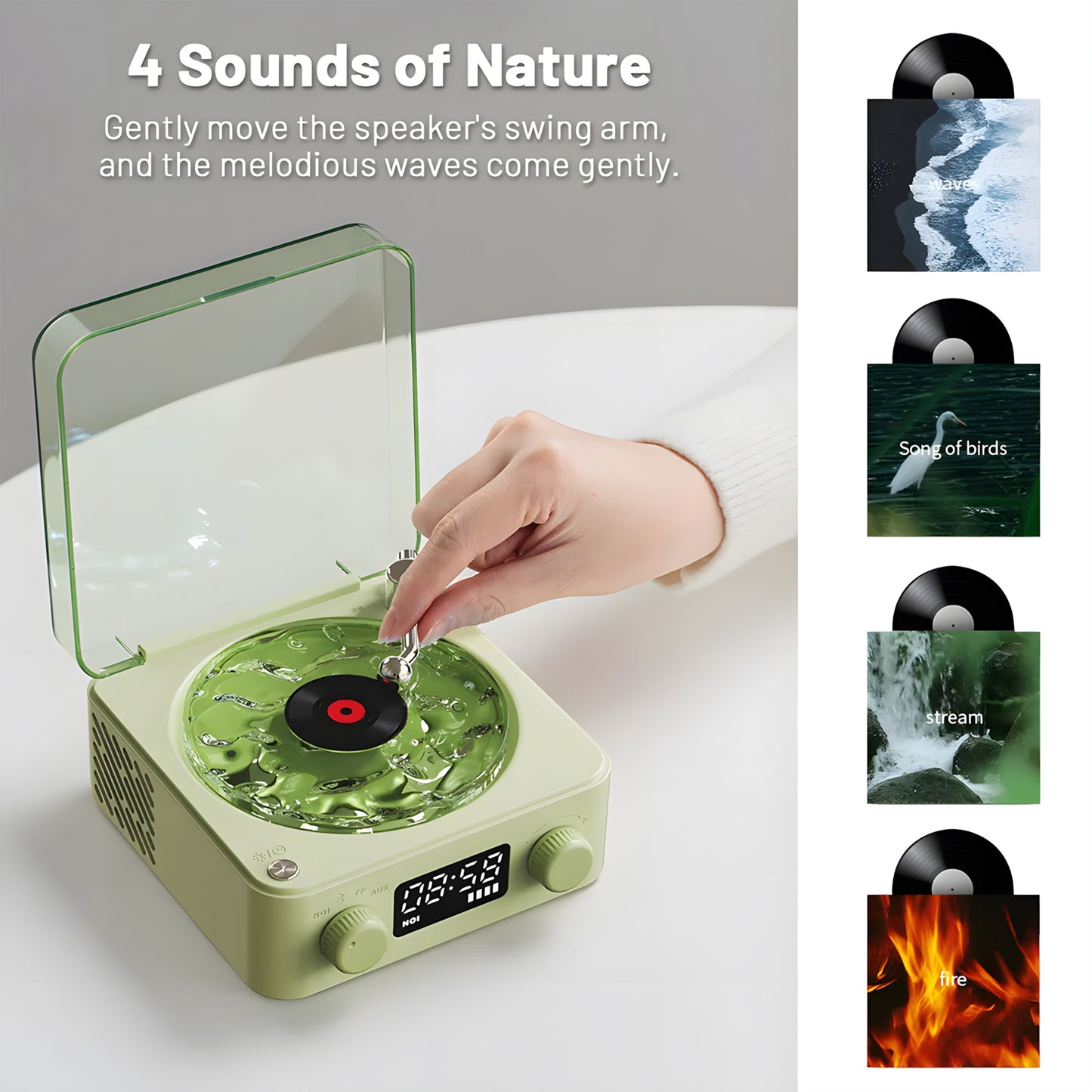 Portable Retro Sleep Aid Speakers 360 Surround Sound White Noise Bluetooth Speaker Center with Light Support Card Music TF RGB