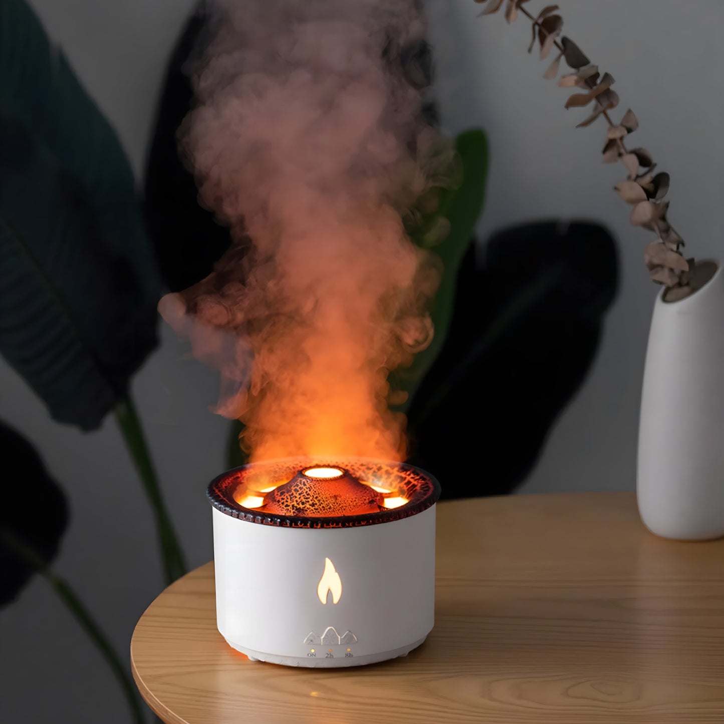 Volcano Diffuser Air Purifier Humidifier for Home and Bedroom, Flame Effect Essential Oils Humidifiers, Two Mist Mode Aromatherapy, Flame Air Diffuser Volcano Aroma