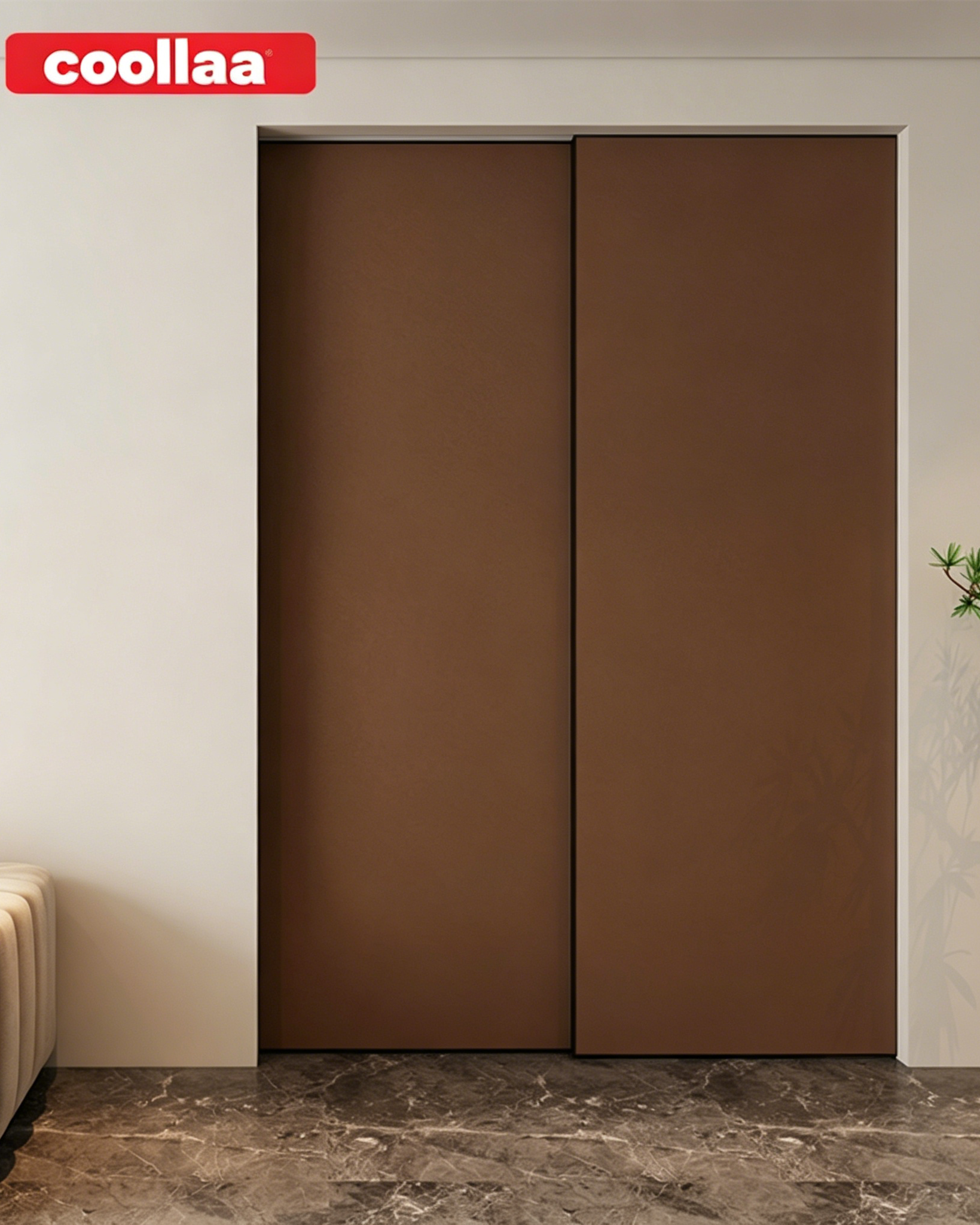 45 Series Customized Fashionable  Aluminum Wood Indoor Sliding Doors,  Suitable for Families and Hotels