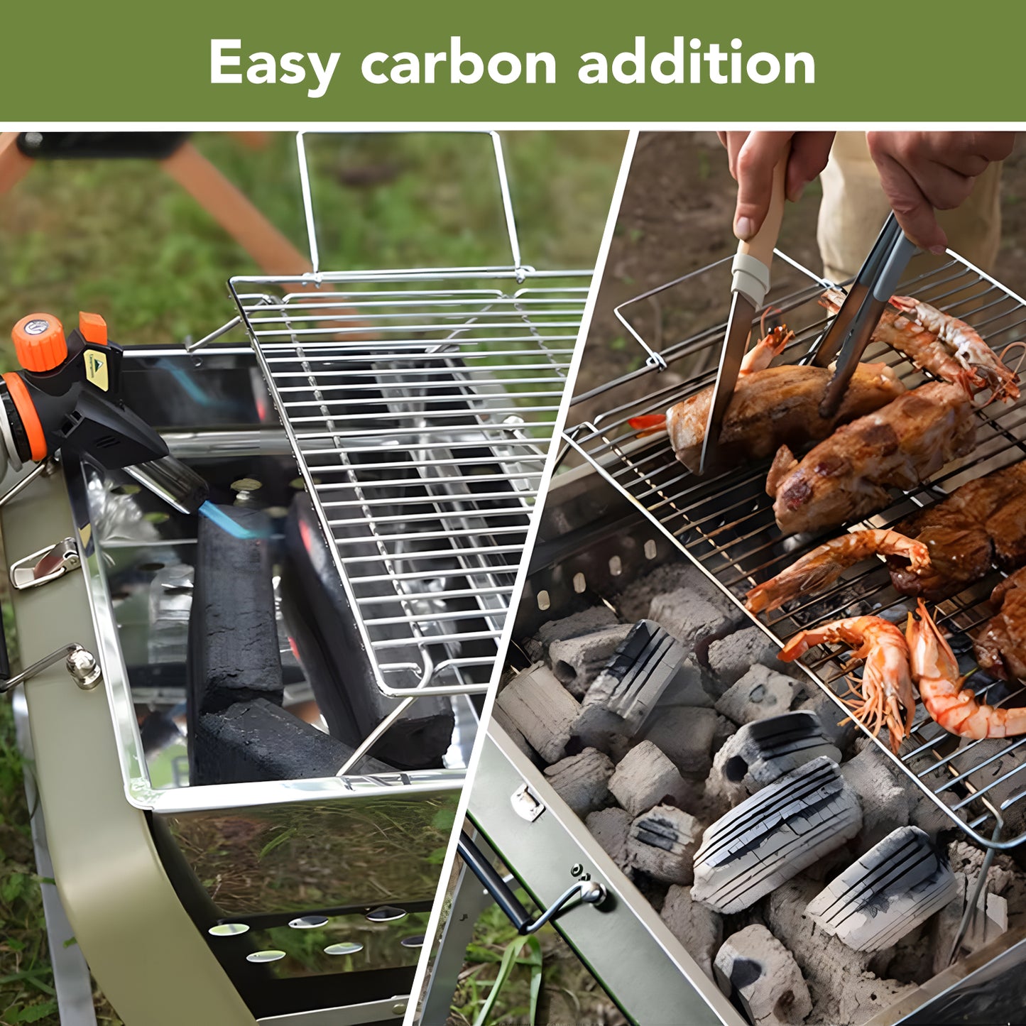 Portable Charcoal Grill - 11.81" Small Barbecue Grill