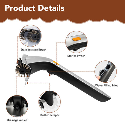 Electric grill brush with drainage function