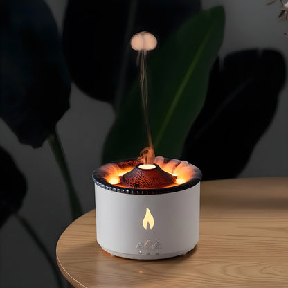 Volcano Diffuser Air Purifier Humidifier for Home and Bedroom, Flame Effect Essential Oils Humidifiers, Two Mist Mode Aromatherapy, Flame Air Diffuser Volcano Aroma