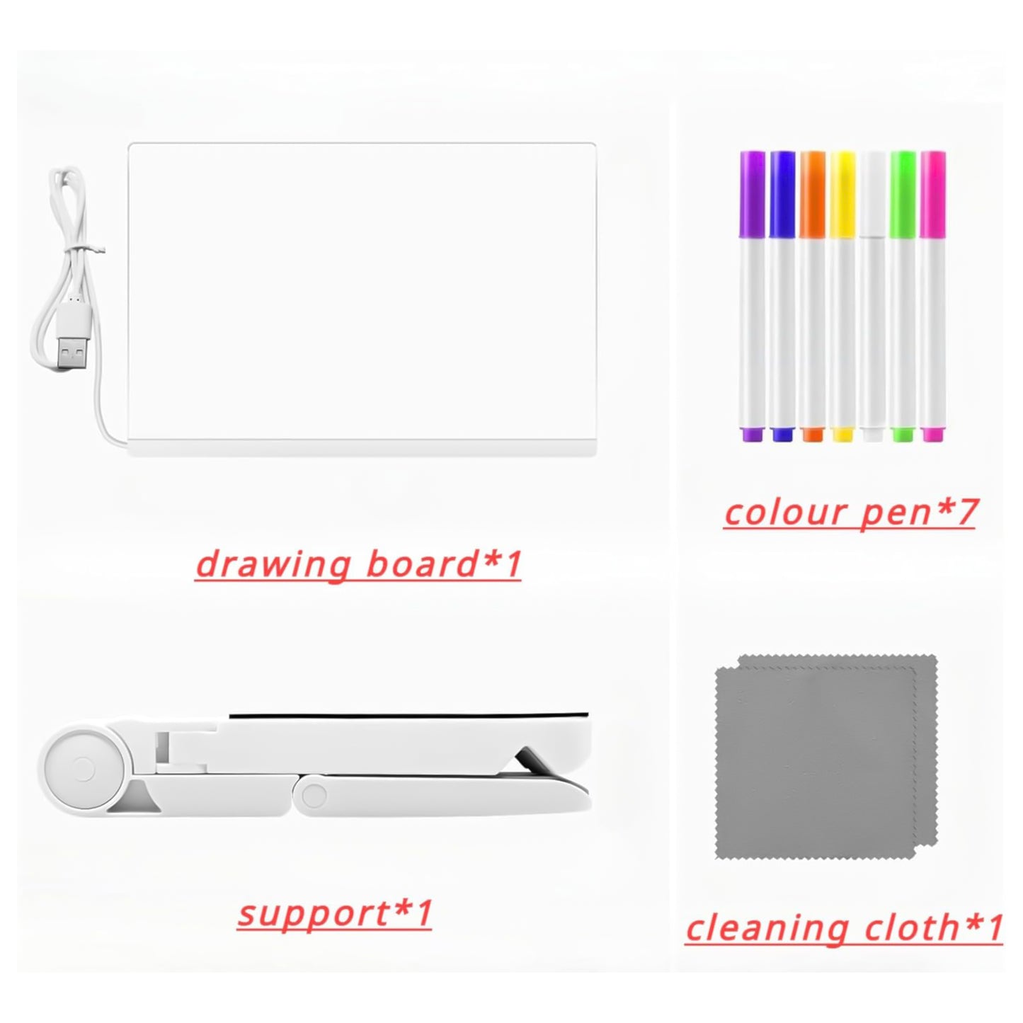 LED Note Board with Colors, Glowing Acrylic Message Marker Board, Light up Acrylic Dry Erase Board with Light Glowing Acrylic Marker Board with Bracket