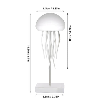 LED Cute Jellyfish Night Light, RGB Gradient Cute Jellyfish Bedside Lamp Voice Control Light Rechargeable - Type-C Table Lamp Bedside Lamp with Touch Sensor Lamp for Bedroom(Hanging + Base)