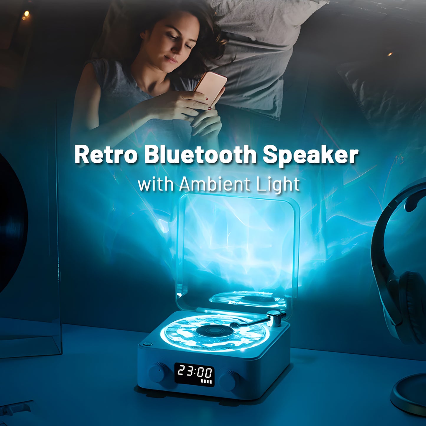 Portable Retro Sleep Aid Speakers 360 Surround Sound White Noise Bluetooth Speaker Center with Light Support Card Music TF RGB