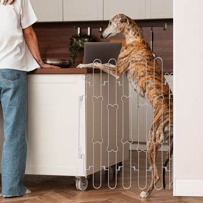 Donachi Dog Gate - Premium Safety Pet Barrier for Home and Outdoor Use-Silver