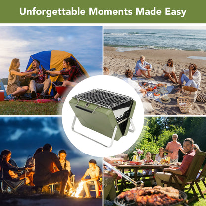 Portable Charcoal Grill - 11.81" Small Barbecue Grill