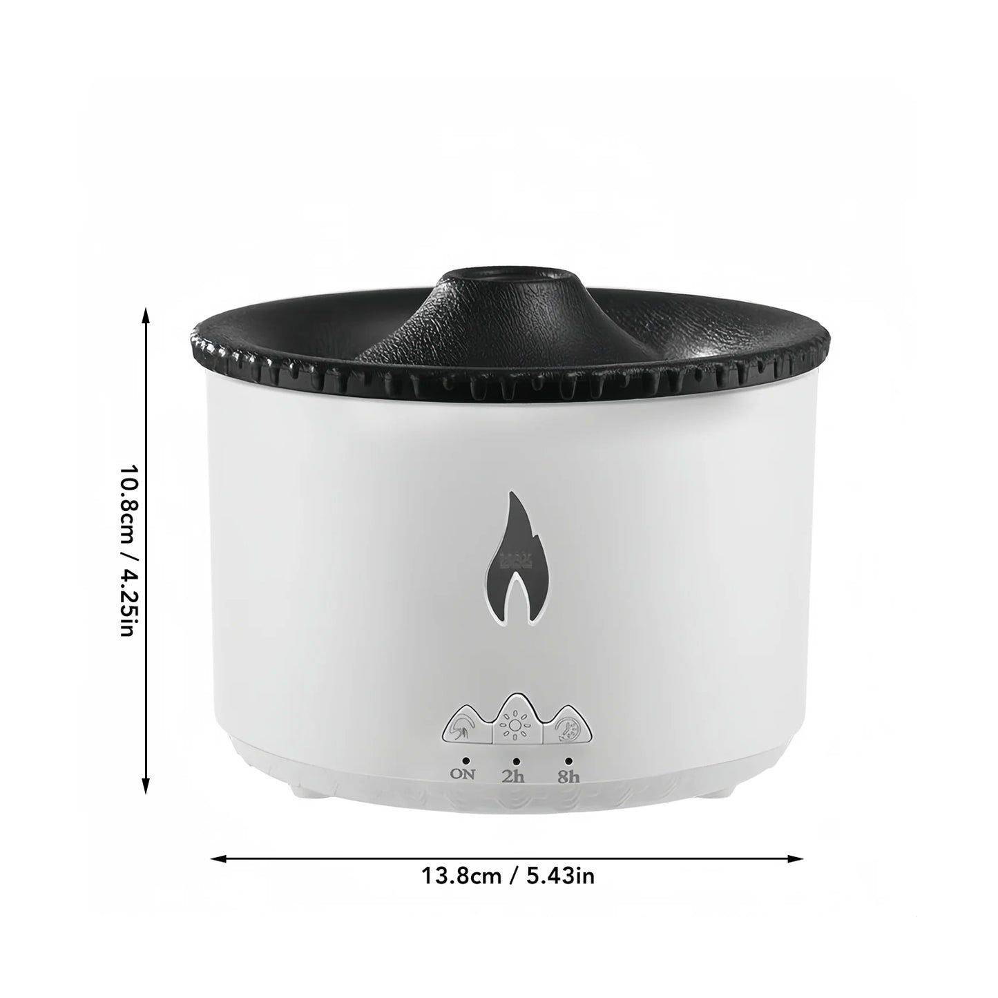 Volcano Diffuser Air Purifier Humidifier for Home and Bedroom, Flame Effect Essential Oils Humidifiers, Two Mist Mode Aromatherapy, Flame Air Diffuser Volcano Aroma