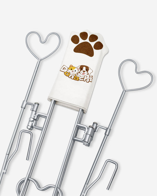 Donachi Dog Gate - Barrera de seguridad premium para mascotas para uso doméstico y exterior, color plateado