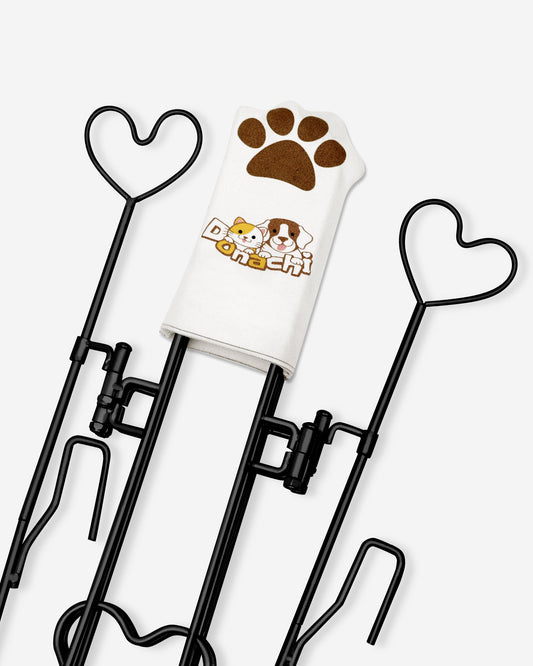Donachi Dog Gate - Barrera de seguridad premium para mascotas para uso doméstico y exterior, color negro