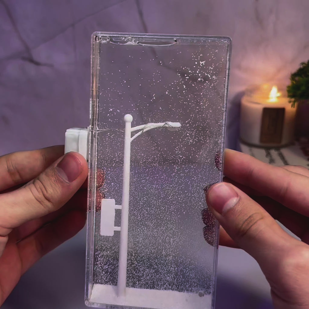 Snow Scenery Street Lamp, DIY Street Light Snow Globe, Snowy Lamp Snowy Lamp DIY Material Pack, Street Flowing Lamp Snow Flowing Night Light, Christmas Snowy Streetlamp Light